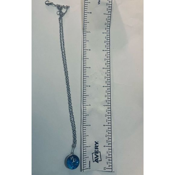 Capricorn BLUE GLOBE ZODIAC STAR SIGN HOROSCOPE NECKLACE - Picture 6 of 7